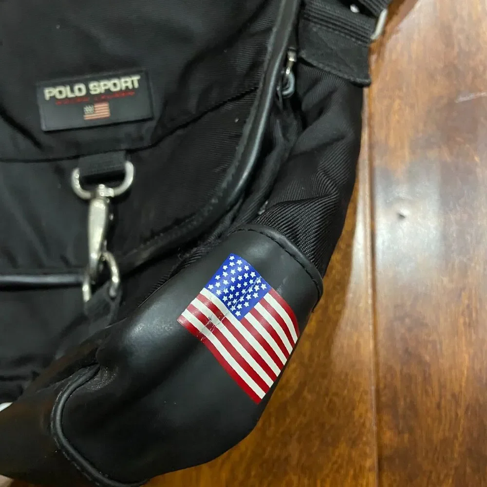 Polo Sport Ralph Lauren Vintage Crossbody Messenger Bag Black Unisex One Size